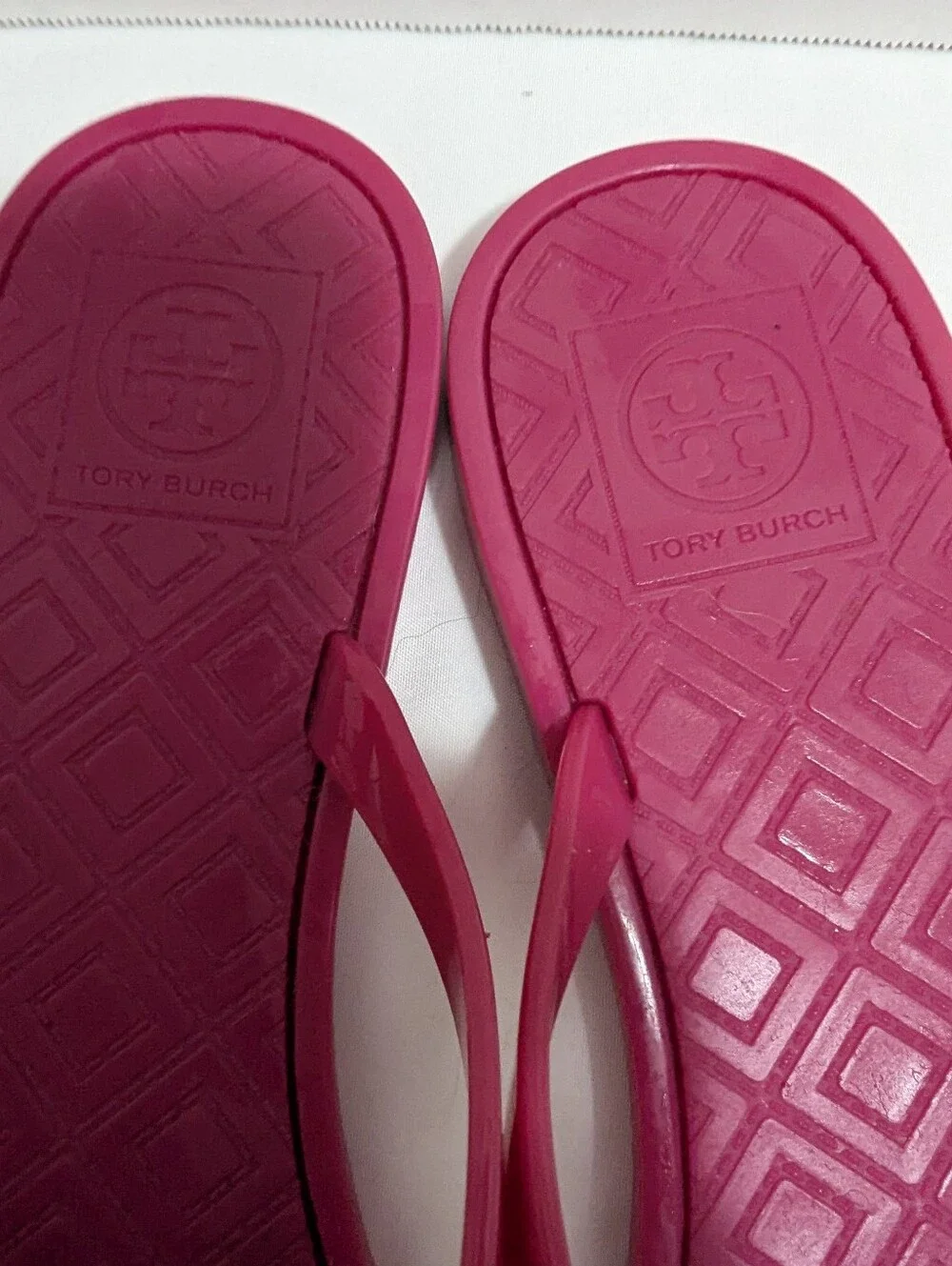 Tory Burch Pink Michaela Jelly Flip Flops Size 10